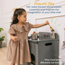ECR4Kids Play Kitchen Stove, Wooden Playset, Grey Wash by TinyTreasures Baby Boutique