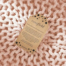 Casafield Round Pouf Ottoman, Light Pink - 20" Diameter x 14.5" High Cotton Knit Foot Stool - Boho Floor Pouffe for Living Room, Bedroom, Home Office by CozyNest Decor