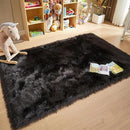 AMTOVO Faux Fur Sheepskin Rug for Living Room, 4 x 6 ft Black Fluffy Area Rug for Bedroom, Playroom, Luxury Room Decor, Rectangle by CozyNest Decor