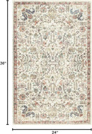Keen Home Design 2x3 Rug - Machine Washable Entry Rug with Non-Slip Backing, Ideal for Enteryway, Kitchen, Bathroom, Laundry Room - Vintage, Easy Clean, Durable, Low Pile Rug - (2' x 3') by CozyNest Decor