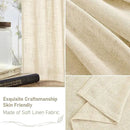 LAMIT Linen Curtains 95 inch for Living Room, Soft Thick Light Filtering Boho Window Textured Neutral Drapes Bronze Grommet for Bedroom Farmhouse, 2 Panels Set 52 x 95 Inch, Beige