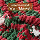 Chunky Knit Throw Blanket, 40''*50'' Knitted Throw Chenille Yarn for Bed Couch, Handmade Stripe Crochet Big Thick Blanket, Machine Washable Cute Comfy Blanket for Home Decor by CozyNest Decor