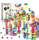 PicassoTiles 200pc Magnetic Marble Run Tiles Toy STEM Educational Race Track with Light Up Marbles Magnet Tile Building Blocks Maze Kit Sensory Pretend Play Toys for Toddlers Boys Girls Ages 3+ PTG200 by TinyTreasures Baby Boutique
