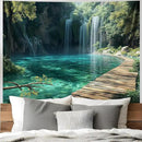 BSFHH Nature Tapestry Forest Tree Sea Cave Wall Hanging, Stream Through Rainforest Landscape Wall Art Tapestry for Bedroom Living room (Waterfall, 90"×70", Unframed) by CozyNest Decor