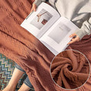 MIULEE Knitted Boho Throw Blanket for Couch Textured Knit Terracotta Rust Blanket with Tassels Cozy Woven Farmhouse Blanket for Sofa Bed Chair Wave Pattern Fall Decor 50"x60", Orange by CozyNest Decor