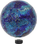 Sunnydaze 10-inch Gazing Ball for Garden - Crackled Glass Mosaic Gazing Globe for Outside - Deep Ocean Swirl Mosaic by CozyNest Decor