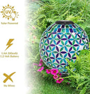 Sunnydaze Cool Blooms 10" Mosaic Glass Garden Gazing Globe with LED Solar Light - Set of 2 by CozyNest Decor