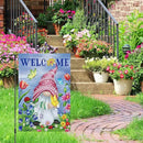 Welcome Spring Gnome Garden Flag 12x18 Double Sided Burlap Butterfly Floral Garden Yard Flags for Spring Summer Rustic Seasonal Outside Outdoor House Decoration (ONLY FLAG) by CozyNest Decor