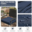 Patio Chair Cushions 22 X 22 X 4 Inch Waterproof Outdoor Seat Cushions for Patio Furniture, Outdoor Sofa Couch Pads with Ties & Handle, Set of 2, Navy Blue by GreenHaven Gardens
