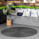 nuLOOM 8' Round Solid Hand Braided Indoor/Outdoor Area Rug, Pet-Friendly, High Traffic, Weather Resistant, for Patio, Balcony, Bedroom, Living, Dining Room, Wynn Charcoal by GreenHaven Gardens