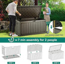 YITAHOME 90 Gallon Double-Wall Deck Box with Side Handles, Outdoor Large Storage for Patio Furniture Cushions, Garden Pool Accessories, Water Resistant & Lockable by CozyNest Decor