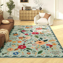 5x7 Washable Rug for Living Room, Green Floral Area Rug, Non Slip Low Pile Soft Flower Carpet, Large Rugs for Bedroom, Dining Room, Office, Kids Playroom, Nursery, Sage Green by TinyTreasures Baby Boutique