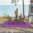 GENIMO Outdoor Rug Waterproof 6'x9' for Patio, Foldable Reversible Plastic Straw Carpet for Travel Trailers, Outside Area Mat for Rv, Deck, Picnic, Porch, Camper, Balcony, Beach, Purple & Grey by CozyNest Decor