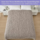 Bigacogo Chunky Knit Throw Blanket for Couch, 80x90 inches, 100% Hand Knitted with Thick Jumbo Chenille Yarn, Cozy Soft Large Rope Knot Cable Crochet Blankets for Sofa Bed Living Room, Taupe by CozyNest Decor