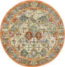 Unique Loom Rosso Collection Vintage, Traditional, Bohemian, Geometric, Distressed, Southwestern Area Rug (3' 3 x 3' 3 Round, Multi/Orange) by CozyNest Decor