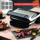 T-Fal OptiGrill Stainless Steel Electric Grill 4 Servings 6 Automatic Cooking Modes, Intelligent grilling rare to well-done 1800 Watts Nonstick Removable Plates, Dishwasher Safe, Indoor, Silver by GreenHaven Gardens