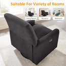 Power Swivel Glider Recliner Chair, Electric Nursery Rocker Recliner Chair, USB & Type-C Charger, Charcoal Gray Boucle by TinyTreasures Baby Boutique