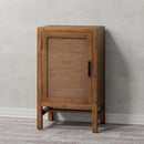1 Door Farmhouse Nightstand, Rustic Slat Door Cabinet with 2 Shelves, Accent End Table with Storage for Bedroom, Brown by CozyNest Decor