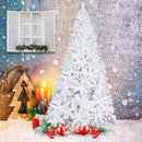 8' High Christmas Tree 1500 Tips Decorate Pine Tree W/ Metal Legs, White