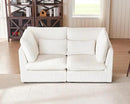 Oversized Modular Sofa, Extra Deep Cloud Corduroy Sectional Couch with Ottoman Chaise, Fluffy Corduroy 2 Seater Sofa Bed for Living Room, Villa (Loveseat Sofa, Corduroy White) by CozyNest Decor