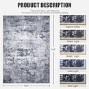 9x12 Area Rug Living Room Rug: Washable Modern Abstract Soft Thin Rug Indoor Floor No Slip Stain Resistant Carpet for Bedroom Dining Room Farmhouse Nursery Home Office - Grey by TinyTreasures Baby Boutique