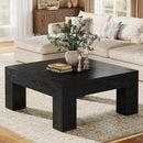 Tribesigns 39.4-Inch Square Coffee Table for Living Room, Farmhouse All MDF Accent Center Cocktail Table with Sturdy Wooden Legs, Easy Assembly, Black by CozyNest Decor