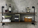 Industrial Pipe Wall Shelves Pipe Shelving with Real Wood Plank ,36 Inches Floating Shelves for Wall Farmhouse Pipe Book Shelves Dark Brown 2 Tier for Kitchen,Living Room Decor and Bar Shelving by CozyNest Decor