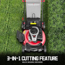 PowerSmart Gas Lawn Mower 21-inch with 140cc Briggs and Stratton E550 Engine, 3-in-1 Push Mower with Mulch, Bagger, Side-Discharge by GreenHaven Gardens