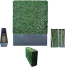 AGPL Artificial Boxwood Hedge Wall with Dark Gray Stainless Steel Planter Box(64" H 48" W 12" D) Privacy Wall Backdrops by CozyNest Decor