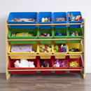 Humble Crew Supersized Toy Storage Organizer with 16 Removable Bins, Natural/Primary – Large Toy Storage for Toddlers Ideal for Kids' Rooms, Playrooms, and Nurseries - Modern Toy Bins for Kids by TinyTreasures Baby Boutique