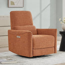 CHITA Power Recliner Chair Swivel Glider, FSC Certified Fabric Living Room Nursery Reclining Sofa Chair with Lumbar Support,Terracotta by CozyNest Decor