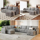 mestyl Modular Sectional Sofa Convertible Sofa Couch Set with Storage for Living Room, Modern 4 Seater Modular Sectional Couch (Grey) by CozyNest Decor
