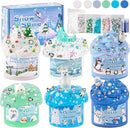 LAWOHO 6 Packs Snow Slime Kit - Butter, Clear, Water, Cloud Slimes, Fluffy Slime Making Kit for Kids with Cute Charms & Add-ins, Blue Kids Slimes Kits for Girls & Boys Birthday Christmas Easter Gifts by TinyTreasures Baby Boutique