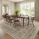 Washable 9x12 Area Rugs for Living Room, Boho Non-Slip Silicone Backing Rugs for Bedroom Dining Room Nursery Office, 0.3" Neutral Oriental Throw Carpet with 0.16" Cushioning Pad, Light Brown/Multi by TinyTreasures Baby Boutique
