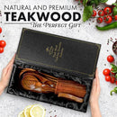 Zulay Kitchen 15-Piece Teak Wooden Utensils for Cooking - Natural Teak Utensil Set with Premium Gift Box - Non-Stick Wooden Spoons for Cooking - Kitchen Gift Set - Comfortable Grip Wooden Utensil Set by CozyNest Decor