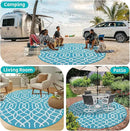 HEBE Outdoor Rug 8ft for Patios Waterproof Clearance Reversible Patio Mat Plastic Straw Rug RV Camping Mat Outside Area Rug Carpet for Camping RV,Porch,Deck,Balcony,Camper,Backyard by GreenHaven Gardens