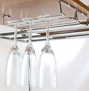 DecoBros 2PK Single Rail Wine Glass Stemware Rack Holder, Chrome by CozyNest Decor