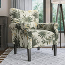 BELLEZE Modern Accent Chair for Living Room, High Back Floral Armchair with Wooden Legs, Upholstered Wingback Side Chair Padded Armrest Single Sofa for Living Room, Bedroom - Allston (Green Floral) by CozyNest Decor