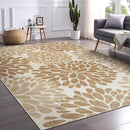Beverly Rug Outdoor Rug 10x14 Modern Exotic Tropical Leaf Area Rugs for Indoor and Outdoor Patio Deck Porch Garden Water Resistant Washable Outside Carpet (10 x 14 Beige) by CozyNest Decor