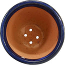 Sunnydaze 18.5" Large Ceramic Plant Pot - Round Outdoor Glazed Ceramic Planter Pot with Drainage - Imperial Blue - Studio by GreenHaven Gardens