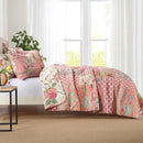 NEWLAKE Cotton Patchwork Bedspread, 3-Piece Bedding Quilt Set with Real Stitched Embroidery, Reversible Matelasse Bed Coverlet Set,Bohemian Floral, Queen Size by CozyNest Decor