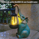 Elephant Garden Statue Outdoor Décor with Solar Lights Lantern,Elephant Solar Light Figurines Outside Decorations for Yard，Lawn Patio, Balcony, Unique Housewarming Gifts by CozyNest Decor