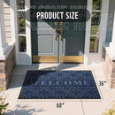 Yimobra Welcome Mat Outdoor Indoor, All-Season Waterproof Front Door Mat Outside Entrance, All-Weather Heavy Duty Non-Slip Doormat, Low Profile Porch Patio Entrance Mats, 60x36, Blue by CozyNest Decor