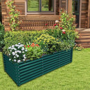1 Pack 8x3x2FT Galvanized Raised Garden Bed Kit Retangular Metal Ground Planter Box Outdoor Bottomless Planter Raised Beds for Vegetables Flowers Herbs Fruits, Green by CozyNest Decor