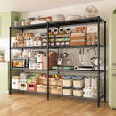 REIBII 61.7''W Storage Shelves Load 1220LBS Wire Shelving Unit 4 Tier Metal Shelving for Storage Rack Shelves Heavy Duty Garage Shelf Pantry Shelves Kitchen Shelving, 61.7" W*62.9" H*15.8" D, Black by CozyNest Decor