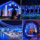 Christmas Icicle Lights Outdoor, 98FT 1216 LED Icicle String Lights with 8 Modes 228 Drops, Curtain Twinkle Lights for Bedroom House Holiday Party Wedding Decorations, Blue by GreenHaven Gardens