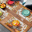 Fall Placemats 12x18 Inch Set of 4 Pumpkin Maple Leaves Sunflower Bird Linen Place Mat Burnt Orange Autumn Thanksgiving Harvest Table Mats for Party Kitchen Dining Decoration by CozyNest Decor
