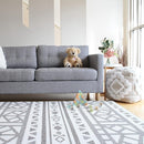 Cushmat Stylish Reversible Foam Play Mat (Large, Crystals - Blue Charcoal) - Soft, Waterproof, Durable Play mat for Infants, Babies, Toddler, Kids & Grownup - 6.5ft x 4.5ft by TinyTreasures Baby Boutique