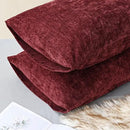 CaliTime Throw Pillow Covers Decorative 20 X 26 Inches Pack of 2 Cozy Chenille Standard Pillow Shams Cases for Couch Sofa Bed Living Room Home Burgundy by CozyNest Decor