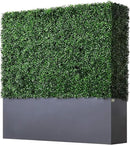 AGPL Upgraded Artificial Boxwood Hedge Wall with Gray Color Planter Room Divider and Privacy Wall Backdrops (48" H 48" W 12" D) by CozyNest Decor